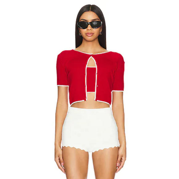 MAJORELLE Tops - MAJORELLE Amy Cardi Set in Red